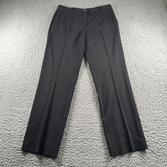 Dolce & Gabbana Dress Pants Womens 42 EU Black Virgin Wool Stretch Pleated - Picture 1 of 13